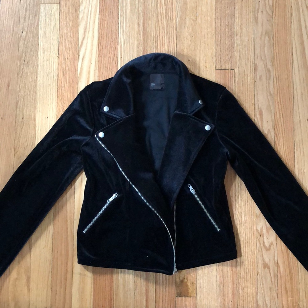 Free press velvet motto jacket